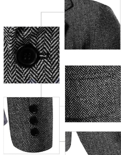 2 Piece Gray/Brown Herringbone Winter Suit for Men Wool Tweed Slim Fit Formal Groom Wedding Tuxedo Sets Office Business Suits
