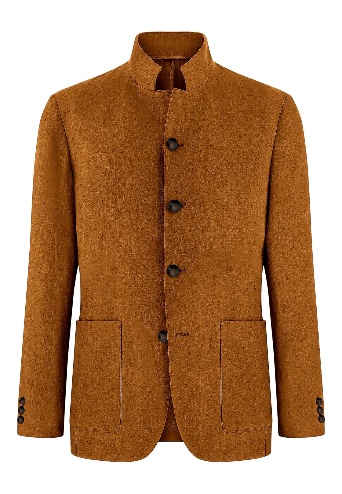 Men's Linen Blend Blazer Single Breasted 4 Buttons Patch Pockets Slim Fit Business Wedding Daily Breathable Fashion Casual Coat