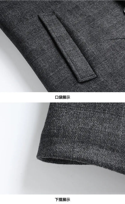 2026 Outdoor Fashion Gentleman's Versatile Trend, Middle-aged and Elderly Business Casual Men's Down Inner Liner Woolen Coat