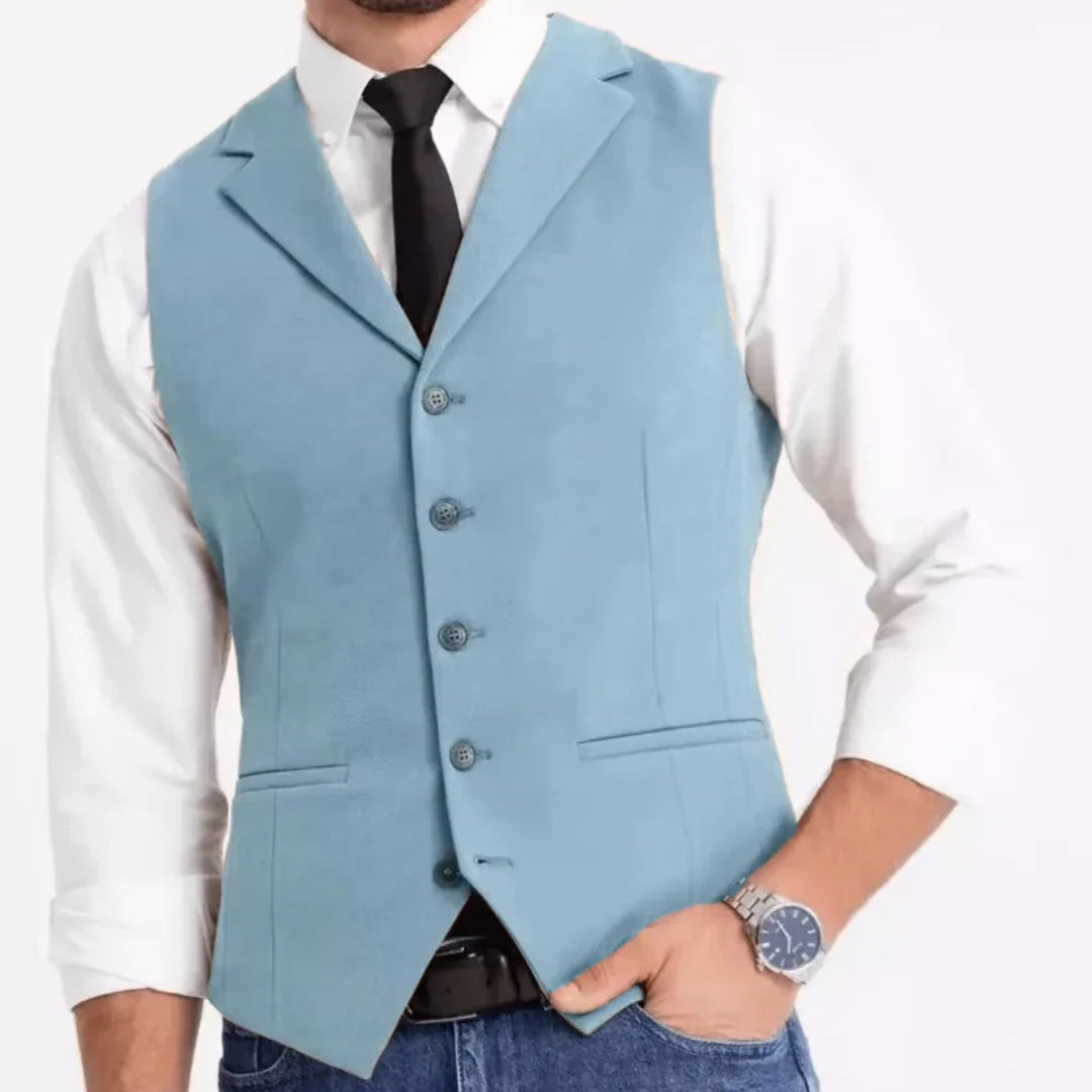 Men Formal Vest Single Breasted Suit Waistcoat for Weddings, Business & Daily Wear