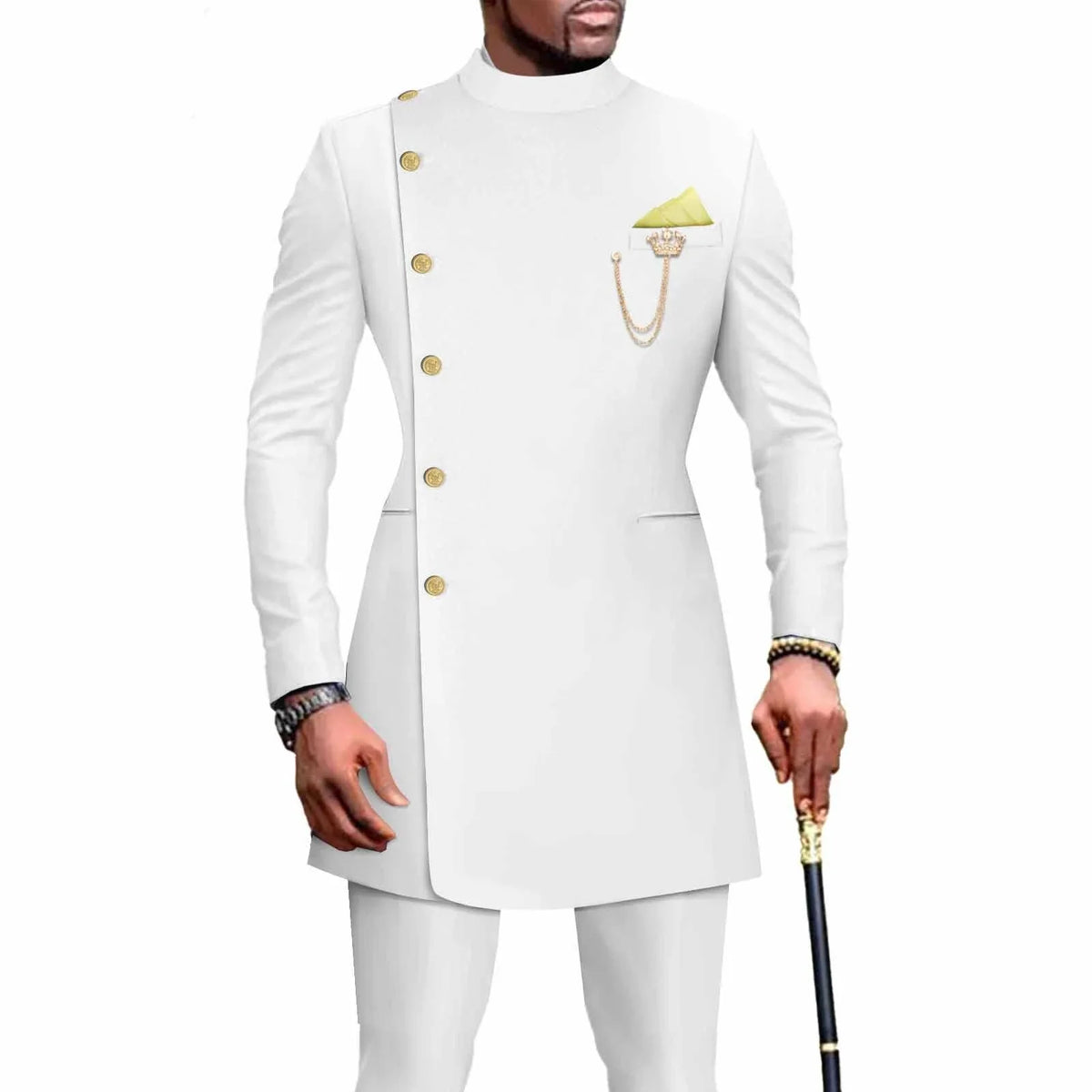Tenues Homme avec Vêtements Africains Costume de Mariage Homme Blazer et Pantalon 2 Pièces Coupe Slim à Boutonnage Simple pour Dîner et Bal de Promo
