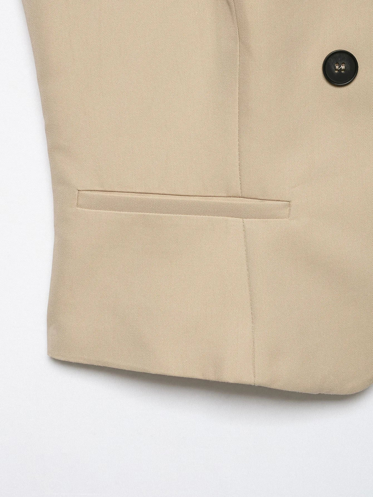 Women Trendy Short Sleeve Blazer Double Breasted Slim Fit Khaki Blazer 2026 Spring Summer Commute Lady Slim Short Top