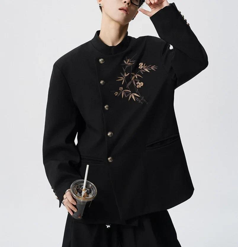 Luxury Man Clothing 2026 Yamamoto Blazer Suits Bamboo Embroidery Designer Mens Chaquetas Hombre Elegantes Chinese Style Uniform