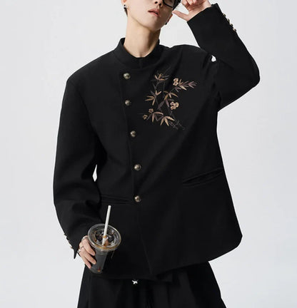 Luxury Man Clothing 2026 Yamamoto Blazer Suits Bamboo Embroidery Designer Mens Chaquetas Hombre Elegantes Chinese Style Uniform