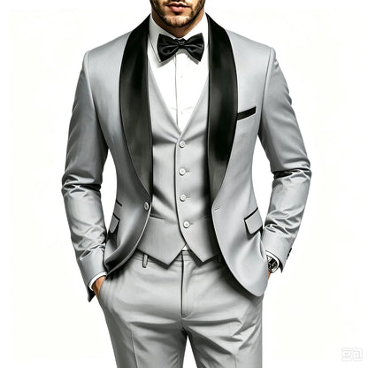 Costume 3 pièces homme, élégant et stylé pour garçons d'honneur et occasions professionnelles, tenue masculine haut de gamme, idéal pour mariages et affaires