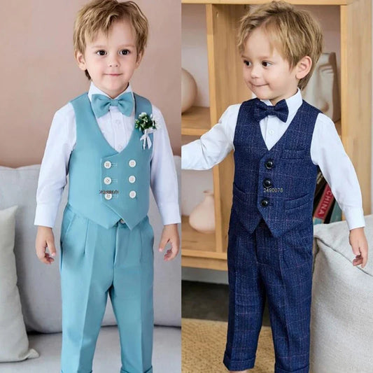 Boys Formal Suit Set – Vest, Pants & Bowtie for Kids
