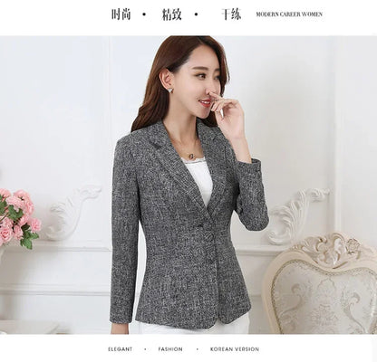 Fashion Women Blazers Jackets Work 2025 Office Lady Suit Slim Single Breasted Business Female Blazer Coats Formal Veste Femme