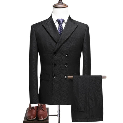 Men's Three-Piece Suit – Double Breasted Slim Fit Formal Suit for Men in Multiple Colors