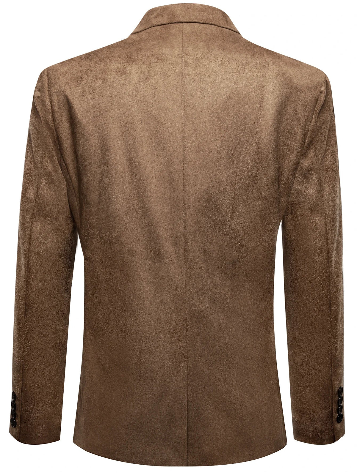 Men Faux Suede Single Blazer, 2 Button Notch Lapel Casual Sport Coat, Business Wedding Daily Formal Suit Jacket Outerwear