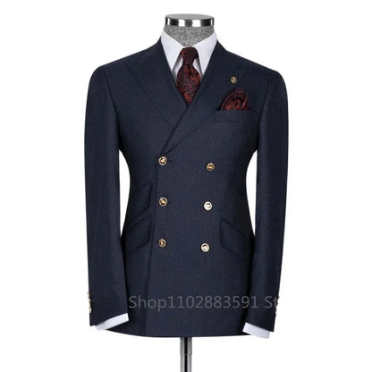 Classic Men Suits Slim Fit Business Groom Suit Black Lapel Tuxedos for Formal Wedding Suit Blazer Only Costume Homme