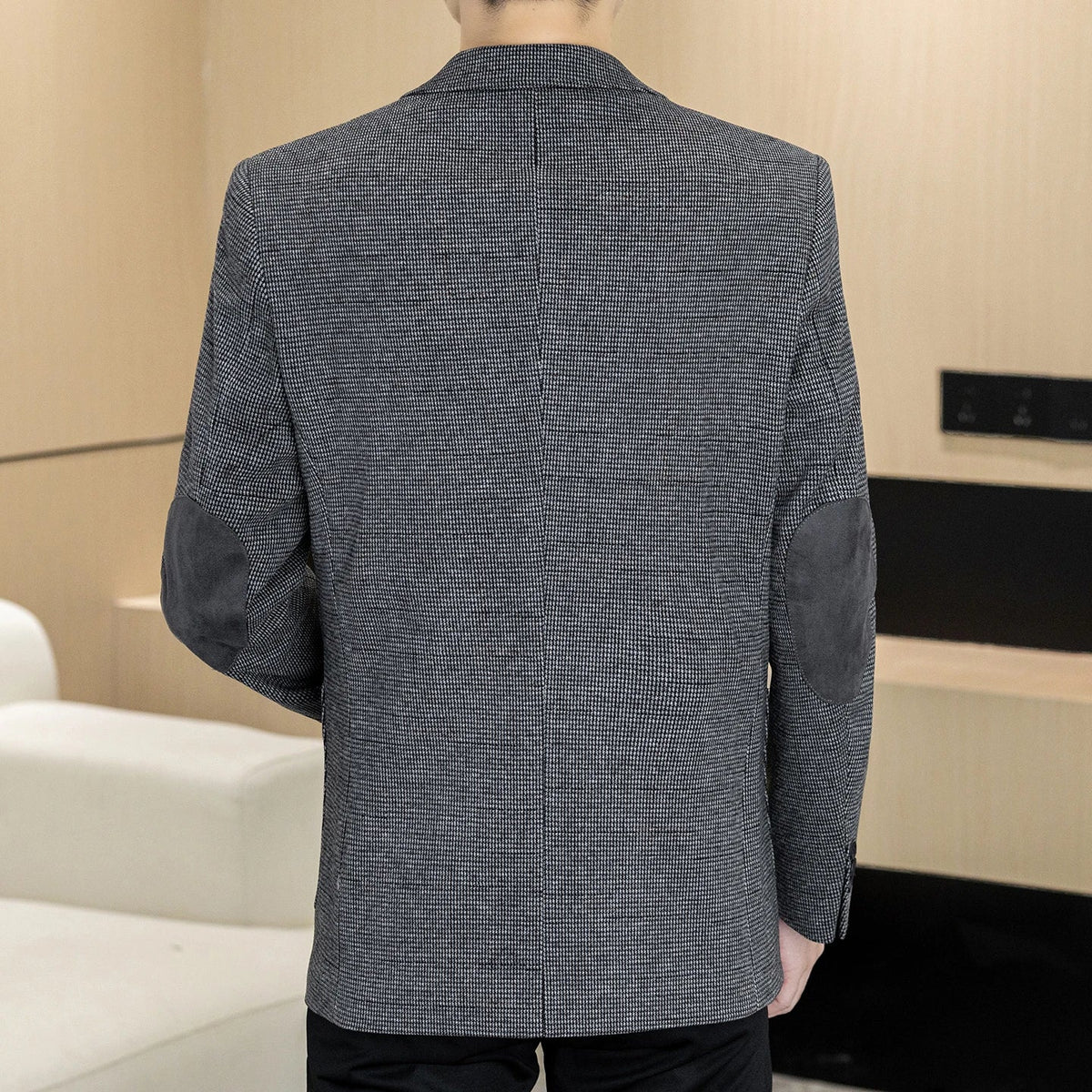 Men's Blazer Single Breasted Smart Casual Grey Coffee Spring Autumn
