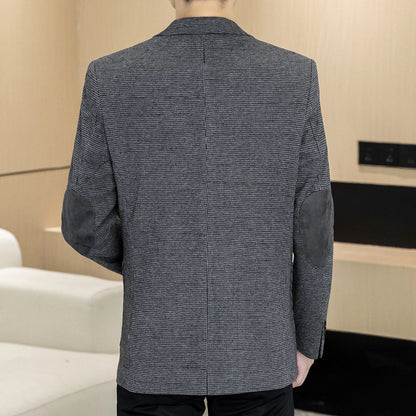 Men's Blazer Single Breasted Smart Casual Grey Coffee Spring Autumn