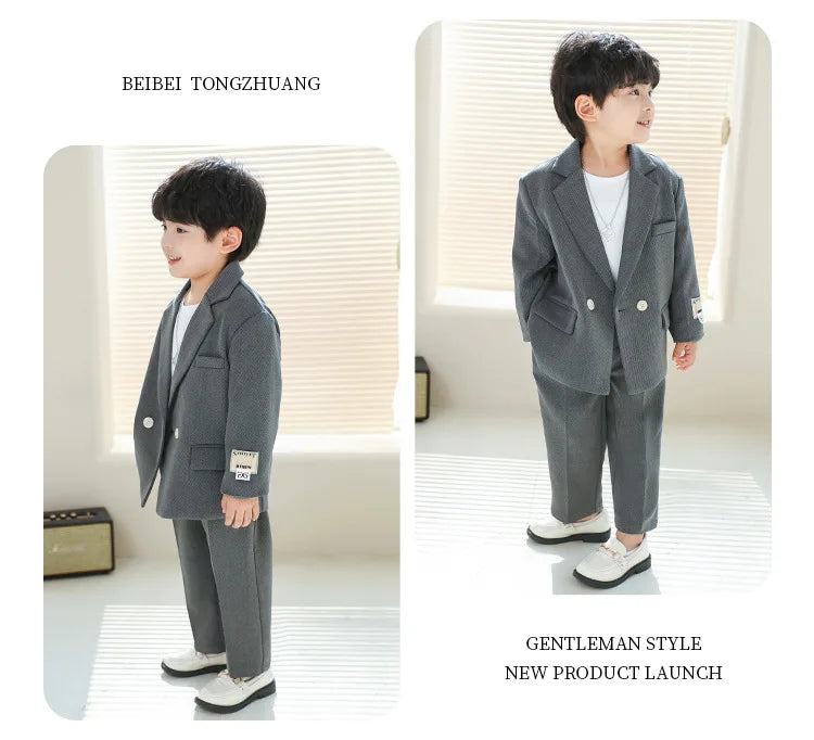 Boys Double Breasted Blazer Jack Vest Pants Children Suit Waistcoat Wedding Clothes Set Toddler Formal Dress Kids Tuxedos Outfit