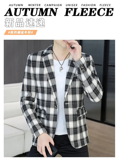 Blazer Men's Fashion Business Gentleman Groom Professional Gentleman Form-fitting Versatile Casual Formal Wear High-end Blazer
