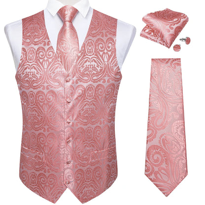 Men's Suit Vest and Tie Set – Single Breasted Waistcoat with Necktie and Pocket Square for Weddings and Business Events