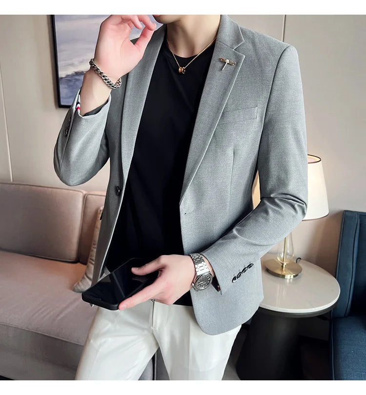 Men's Blazer Suit Jacket – Smart Casual & Business Style – 1 or 2 Button – Wedding & Party