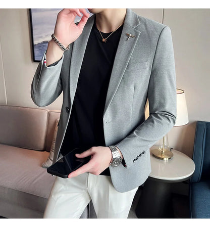 Men's Blazer Suit Jacket – Smart Casual & Business Style – 1 or 2 Button – Wedding & Party