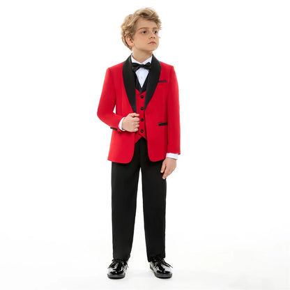Boys Formal 5-Piece Suit Set Kids Wedding Outfit Ages 3–14
