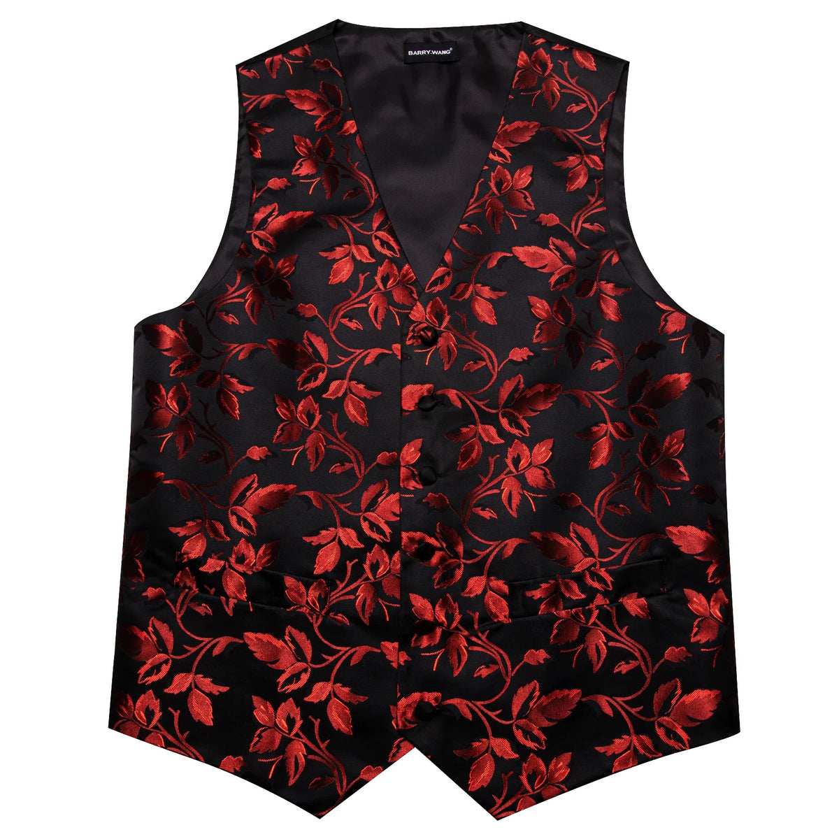 Men's Vest Single-Breasted Formal Waistcoat Floral V-Neck Fit for Wedding Business Party