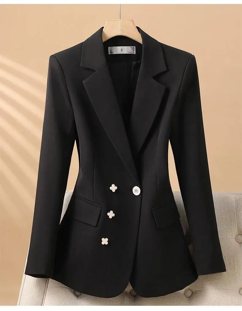 2024 Fashion Women's Blazers Autumn New Coats Jackets Long Sleeve Single Button Casual Outerwears Female Clothing Coat