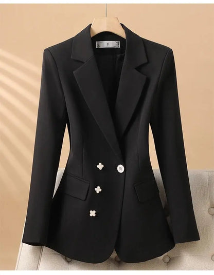 2024 Fashion Women's Blazers Autumn New Coats Jackets Long Sleeve Single Button Casual Outerwears Female Clothing Coat