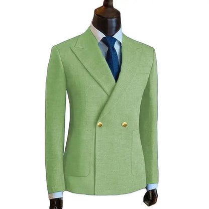 Customized Men's Suit Blazer Suit Pants Business Custom Suit Solid Color Metal Buckle Premium Men's Suit