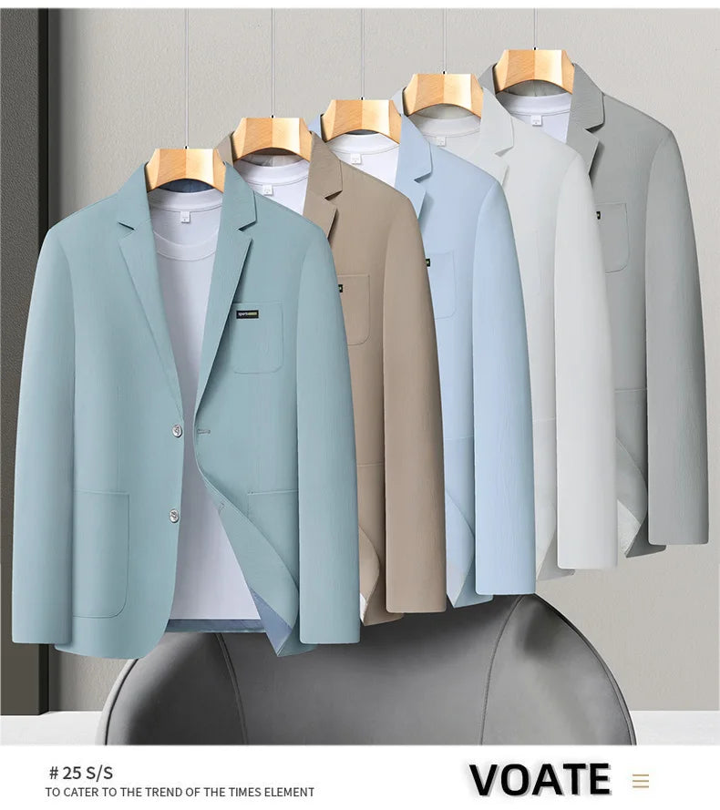 2026 Spring/Summer New High-End Suit Jacket Men's Lightweight Soft and Breathable Fashion Business Casual Jacket Top