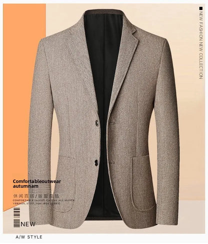 Blazer Men's Fashion Solid Color Wedding Dress Casual Host Gentleman Slim-Fitting Trendy Banquet Versatile Business Blazer