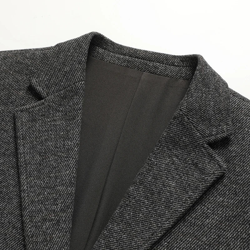 Men's Classic gray Business Casual Blazer Slim Fit Single-Breasted Suit Jacket with Notch Lapel for men Office and Formal Events
