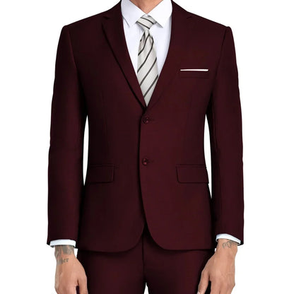 Luxury Formal Casual Men's Suits Formal Business Wedding Groomsmen Smoking Single Breasted Jacket Pants Set