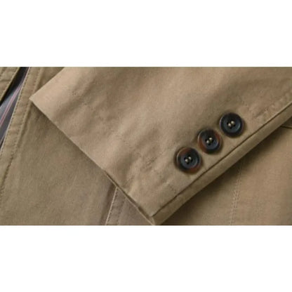Blazer Man Retro Turn Down Collar Single-breasted Men Suit Coat Loose Pocket Long Sleeve Versatile Male Casual Outerwear
