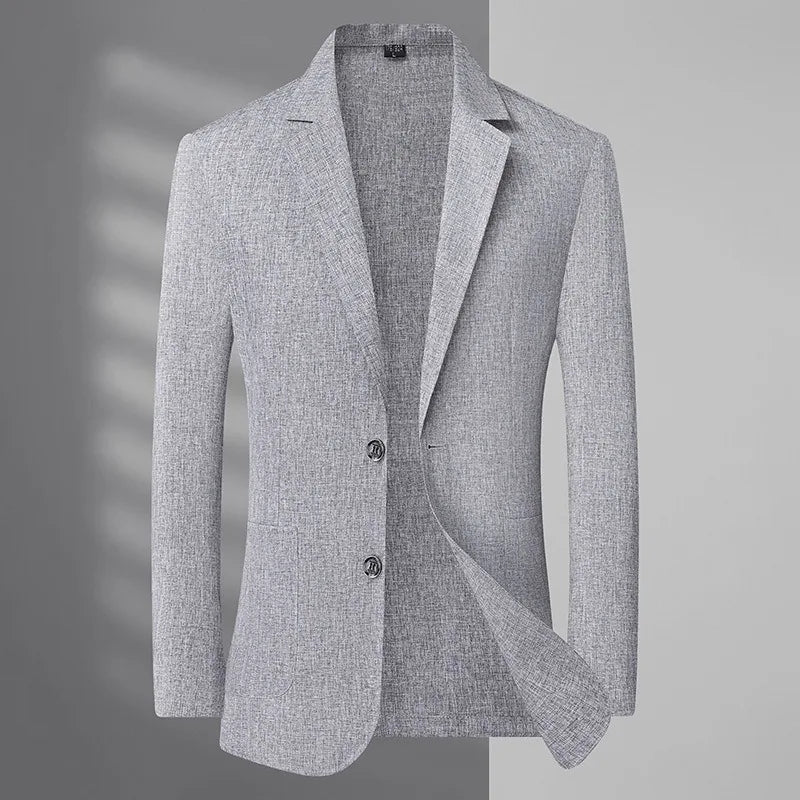 KIDWHXR Suit Coat Summer Man Thin Simpel Solid Color Pocket Male Blazer Sun Protection Long Sleeve Outdoor Casual Men Outerwear