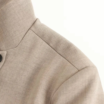 Chic Casual Fashion 2026 Office Lady Women Blazer Buttons Streetwear Jacket Long Sleeve Beige Female Elegant Outwear