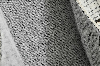 Women V-neck Tweed Sleeveless Vest Female Splicing Together Waistcoat Top Autumn Lady Lmitation Mink Fur Vest Jacket
