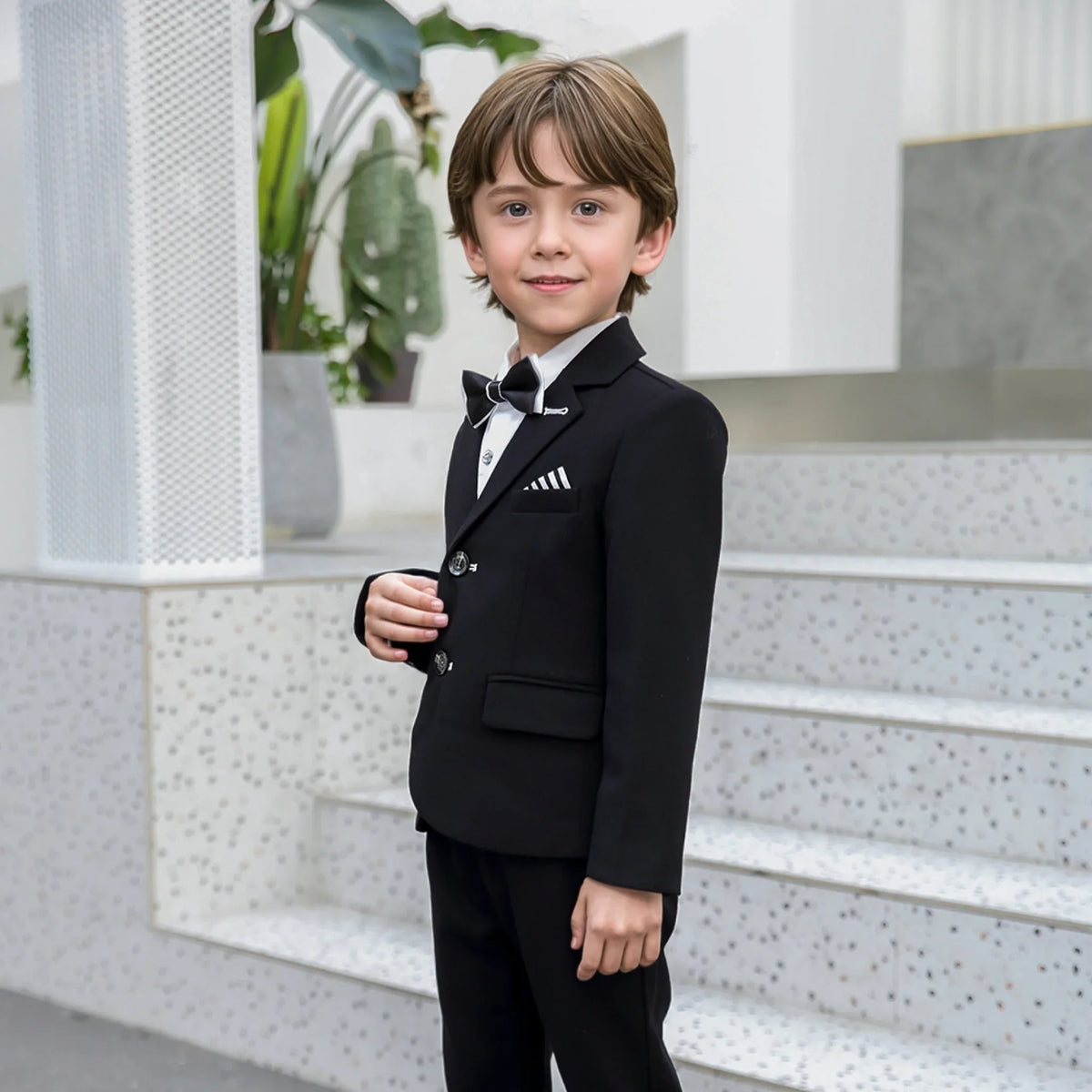 1-11Years Kids Formal Wedding Birthday Prom Outfit Suit With Jacket Pants Children's Piano Speech Performance Costume