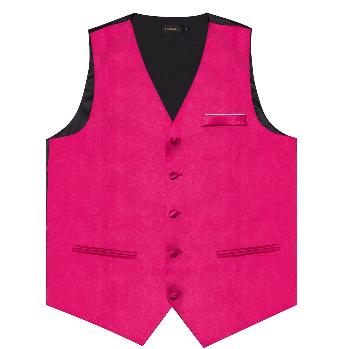 Men's Formal Vest Suit Set — Solid Color Waistcoat with Tie & Pocket Square for Weddings & Parties