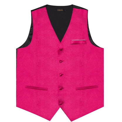 Men's Formal Vest Suit Set — Solid Color Waistcoat with Tie & Pocket Square for Weddings & Parties