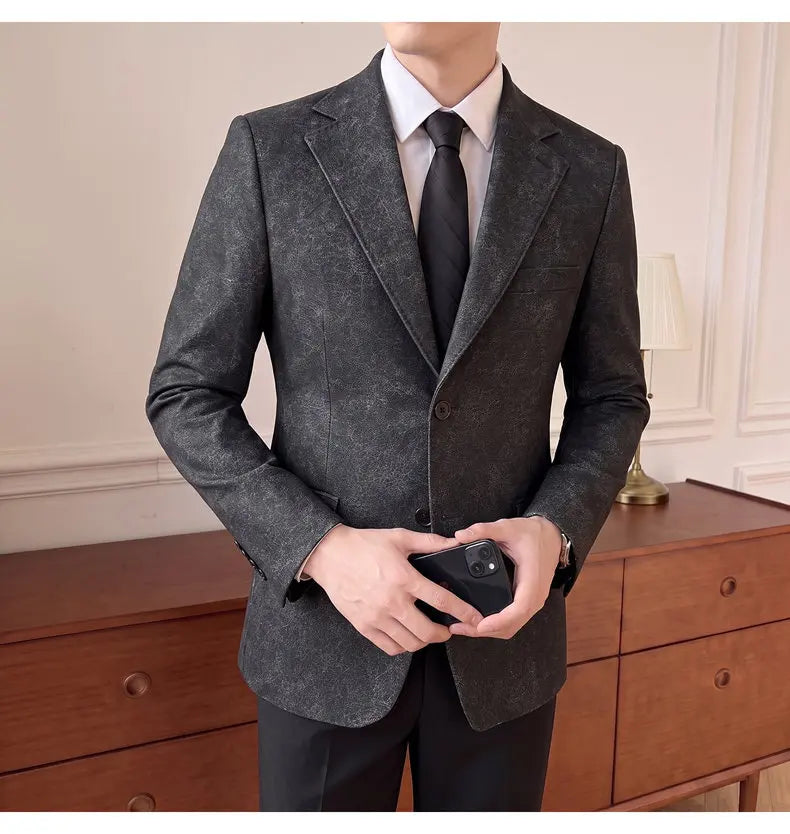 Men's Smart Casual Blazer Single Breasted Slim Fit Full Sleeve Business Formal Jacket