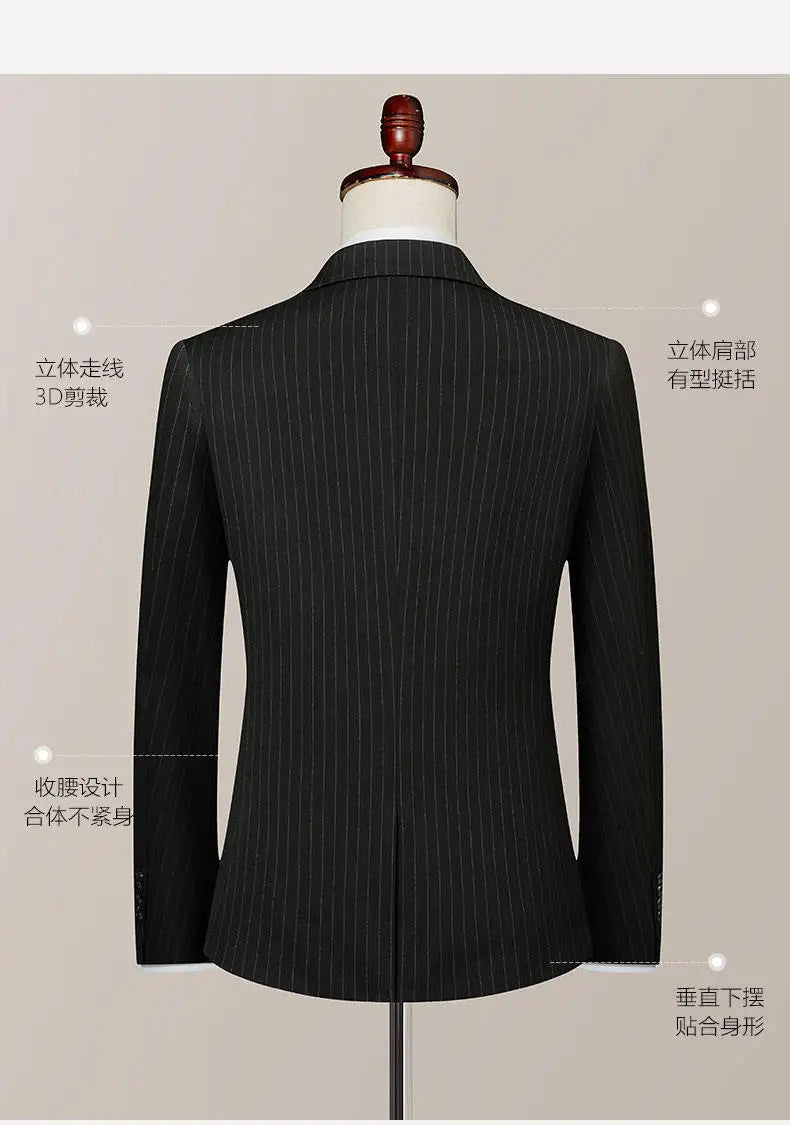Blazer's New Men's Fashion, Outdoor Travel, Striped, Youthful, Wedding, Hosting, Campus, Slimming, Casual Korean Version Blazer