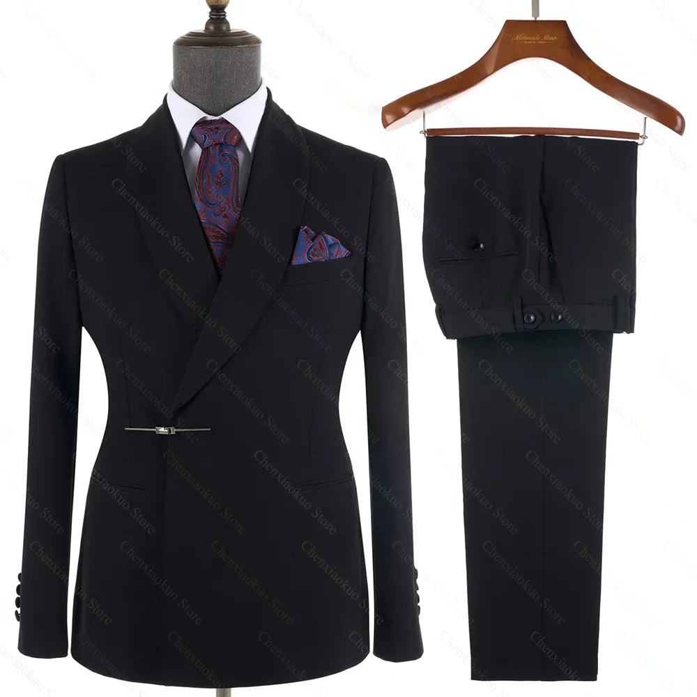 Ternos Masculino – Smoking Masculin à Revers Métalliques, Tissu Formel, Cigar Masculino