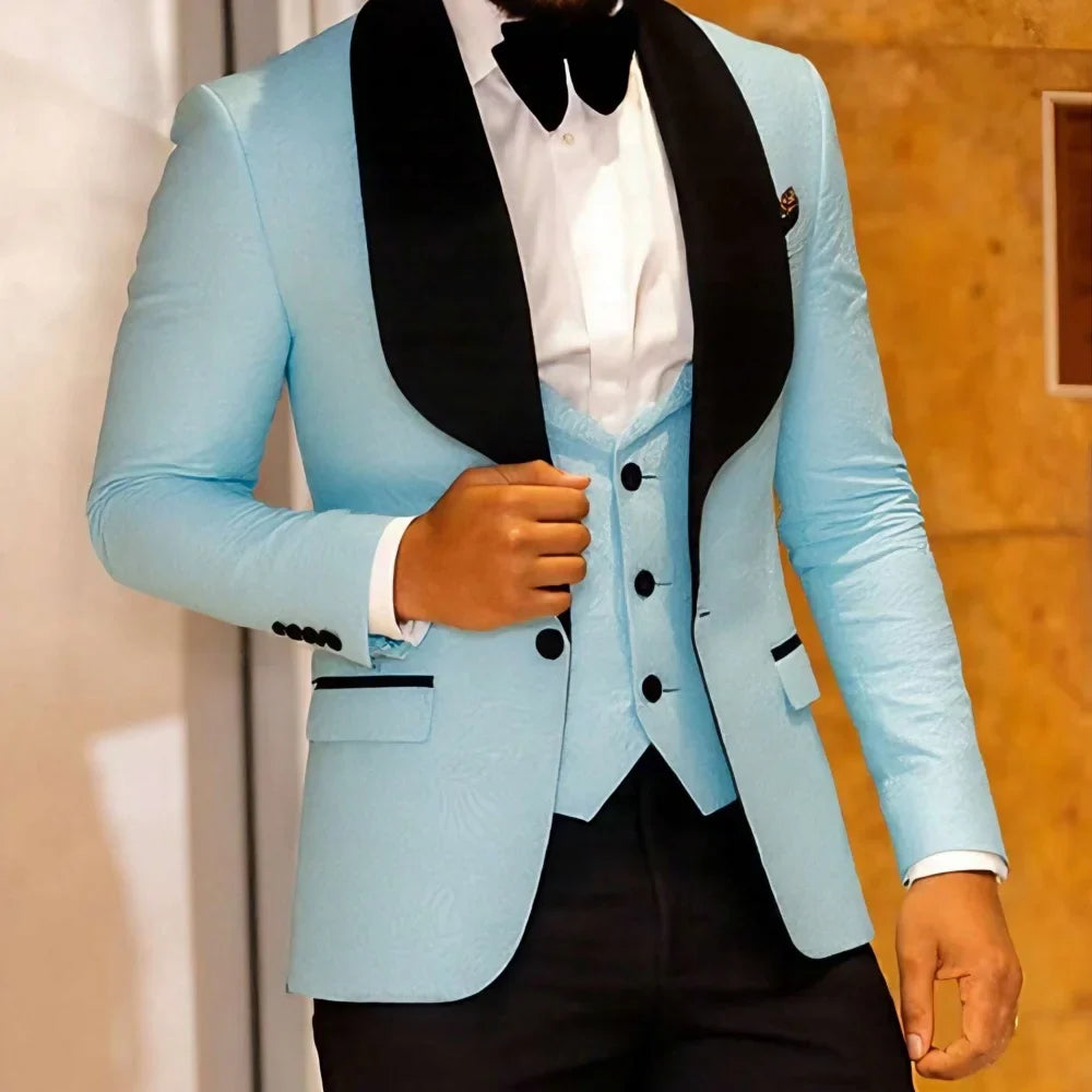 Men's Three-Piece Suit Floral Slim Fit including Jacket Vest And Pants with Paisley Pattern Suitable for Formal Occasions