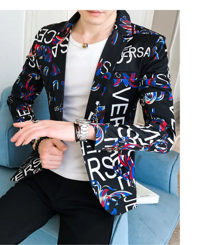 Men's Blazer Suit Jacket 2025 Spring New Fashion Korean Slim Suit Jacket Social Prom Dress Jacket Men's High Quality Clothing