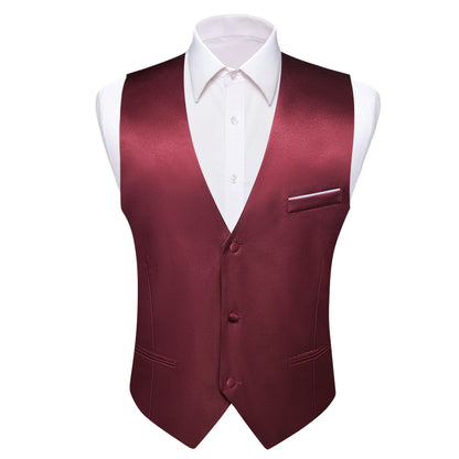 Men's Satin Vest Slim Fit Single-Breasted Waistcoat for Weddings and Formal Occasions