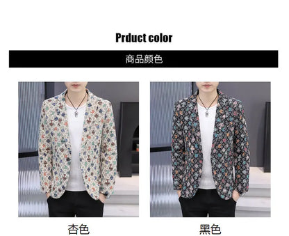 Blazer Men's Fashion Outdoor Travel Gentleman Wedding Slimming Business Versatile Trendy Casual Korean-style Formal Wear Blazer