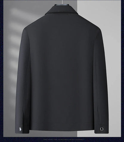 New Spring and Autumn Men's Fashionable Gentleman Business Camping Outdoor Travel Casual Dad's Suit Executive Lapel Jacket