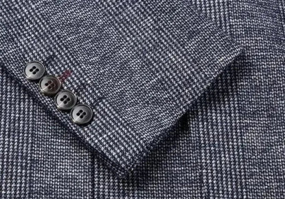 Wool Blend Classic Fashion Patterned Tweed Single-Breasted Blazer Jacket