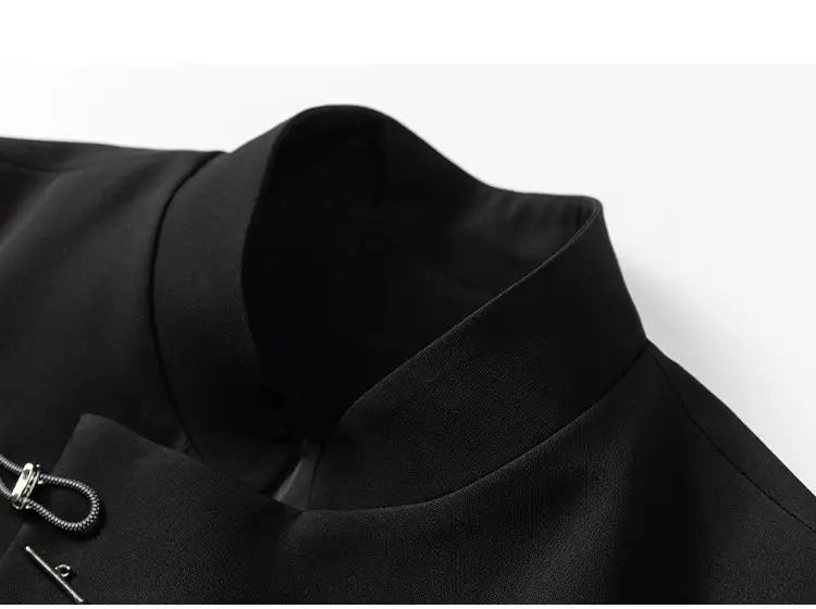 Chinese Style Metal Plate Buckle Designer Loose Mens Blazer Masculino Veste Pour Homme Vintage Man Black Yamamoto Suits Jacket