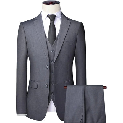 Costumes de smoking pour hommes, vestes slim de haute qualité, vêtements masculins en solde, ensemble blazer, gilet et pantalon 3 pièces, costume pour homme pour mariage