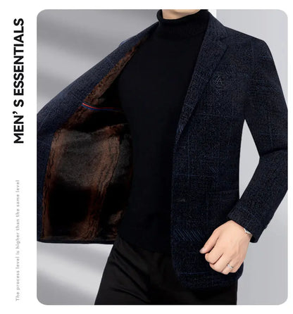Blazer Men's Business Gentleman Wedding Fashionable Solid Color Best Man, Slimming and Casual Middle-aged and Elderly Blazer