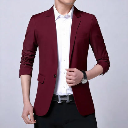 Blazer Men's Fashion Premium Business Outdoor Self-cultivation Gentleman English Style Solid Color Casual Hosts Weddings Blazer